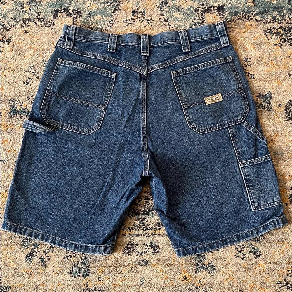 VTG Wrangler Men's Blue Denim Carpenter Shorts Size 34